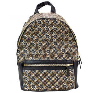 Marc Jacobs Signet Medium Black Logo Printed Leather Shoulder Backpack Bookbag 2