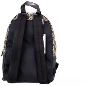 Marc Jacobs Signet Medium Black Logo Printed Leather Shoulder Backpack Bookbag