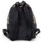 Marc Jacobs Signet Mini Black Logo Printed Leather Shoulder Backpack Bookbag