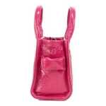 Marc Jacobs The Shiny Crinkle Micro Tote Magenta Leather Crossbody Bag Handbag 3