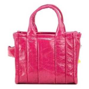 Marc Jacobs The Shiny Crinkle Micro Tote Magenta Leather Crossbody Bag Handbag