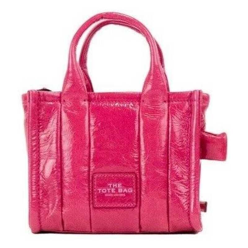 Marc Jacobs The Shiny Crinkle Micro Tote Magenta Leather Crossbody Bag Handbag, theFeinheit