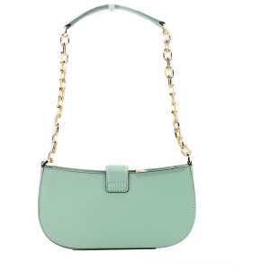 Michael Kors Carmen Small Sea Green Leather Pouchette Shoulder Crossbody Purse