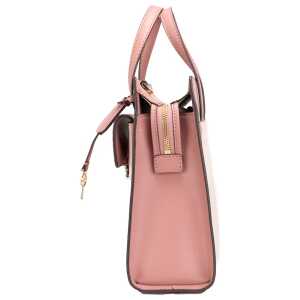 Michael Kors Cece Small Pink Pvc North South Flap Tote Crossbody Bag Purse