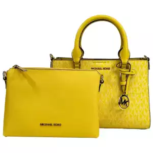 Michael Kors Charlotte 3 In 1 Satchel Bag Crossbody Golden Yellow 2