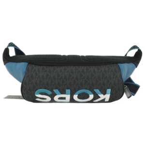 Michael Kors Cooper Large Blue Multi Leather Embroidered Logo Utility Belt Bag