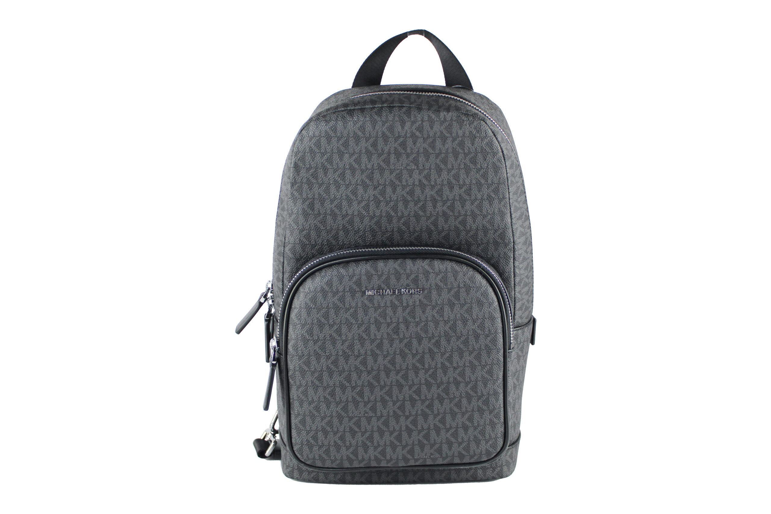 Michael Kors Cooper Medium Black Signature Pvc Sling Backpack