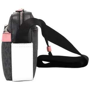 Michael Kors Cooper Small Black Pink Signature Pvc Utility Crossbody Bag