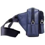 Michael Kors Cooper Small Navy Blue Smooth Leather Double Zip Belt Bag