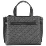 Michael Kors Emilia Small Black Signature Pvc Satchel Crossbody Handbag Purse