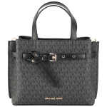 Michael Kors Emilia Small Black Signature Pvc Satchel Crossbody Handbag Purse 2