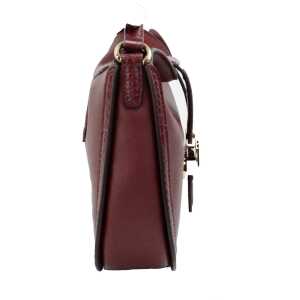 Michael Kors Gabby Small Dark Cherry Leather Foldover Hobo Crossbody Bag