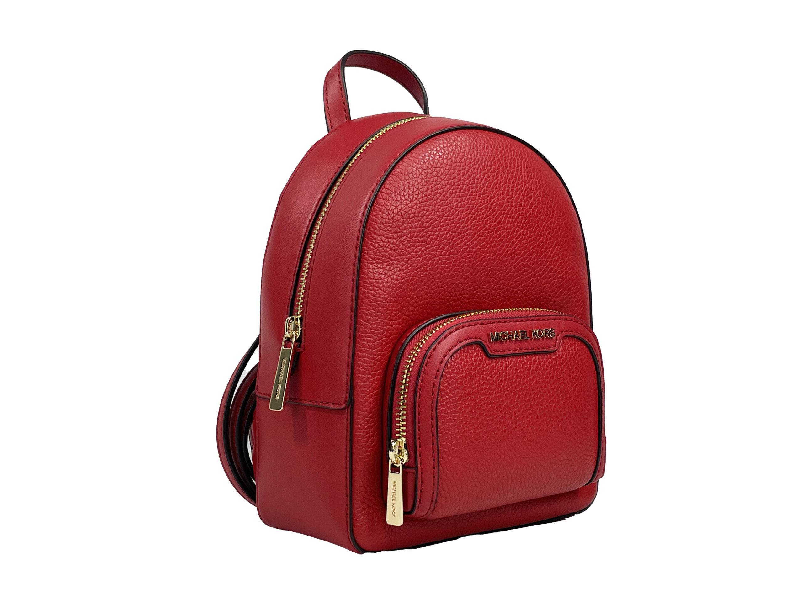 Michael Kors Jaycee Mini Xs Leather Zip Pocket Backpack Red 2