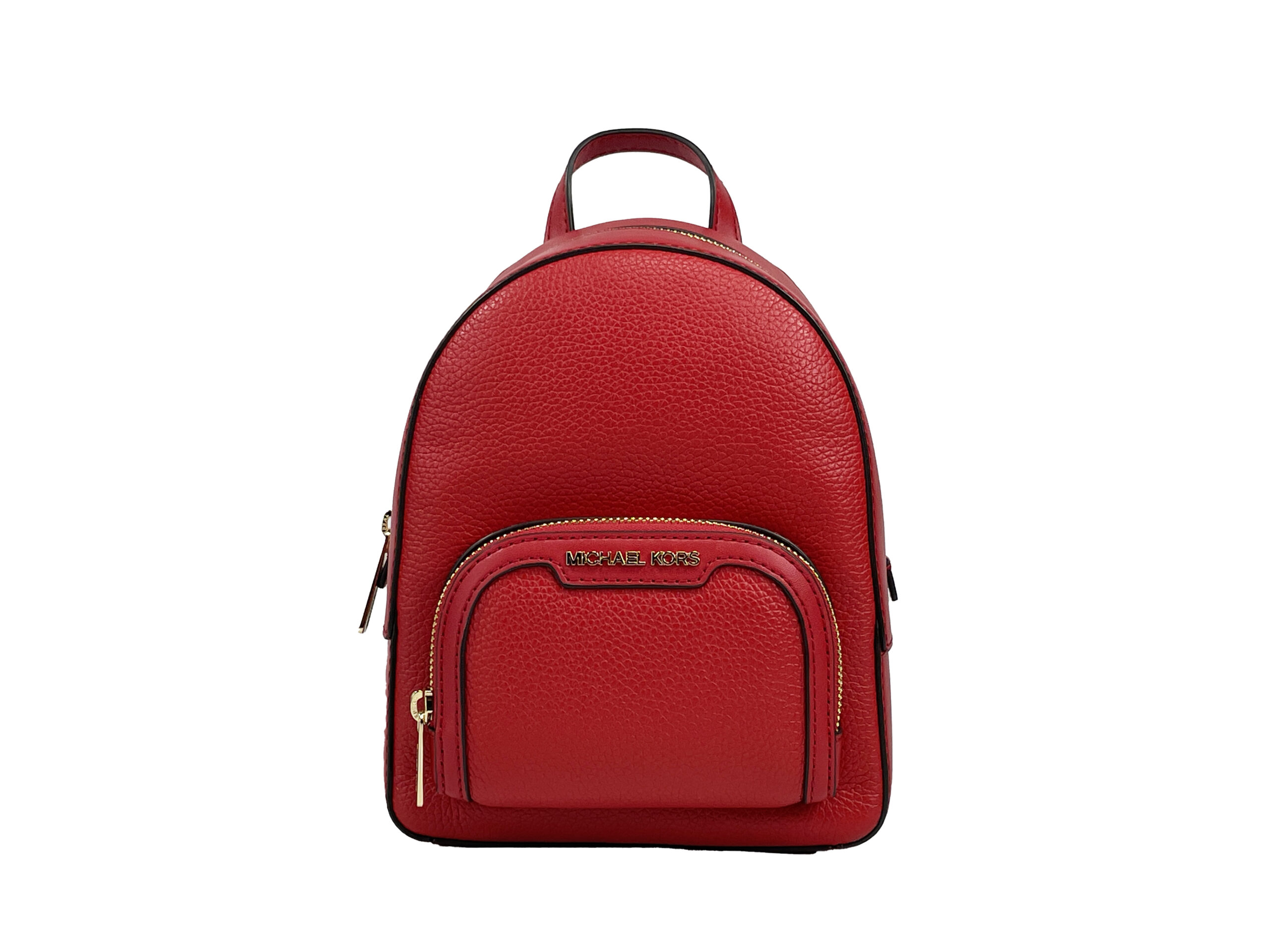 Michael Kors Jaycee Mini Xs Leather Zip Pocket Backpack Red
