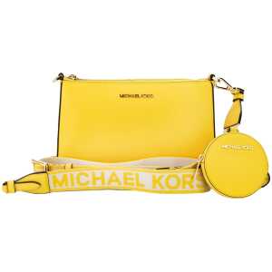 Michael Kors Jet Set Daffodil Vegan Crossbody Tech Attachment Bag Purse 2