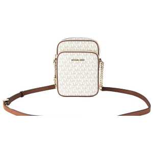 Michael Kors Jet Set Medium Vanilla Pvc North South Chain Crossbody Handbag