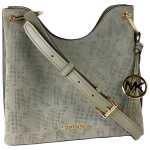 Michael Kors Joan Large Perforated Suede Leather Slouchy Messenger Handbag Army Green 2
