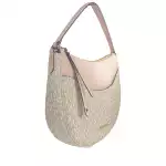 Michael Kors Large Dover Half Moon Crossbody Bag Purse Powder Blush Multi 2