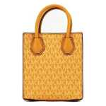 Michael Kors Mercer Xs Honeycomb Gold Signature Pvc North South Shopper Crossbody Bag