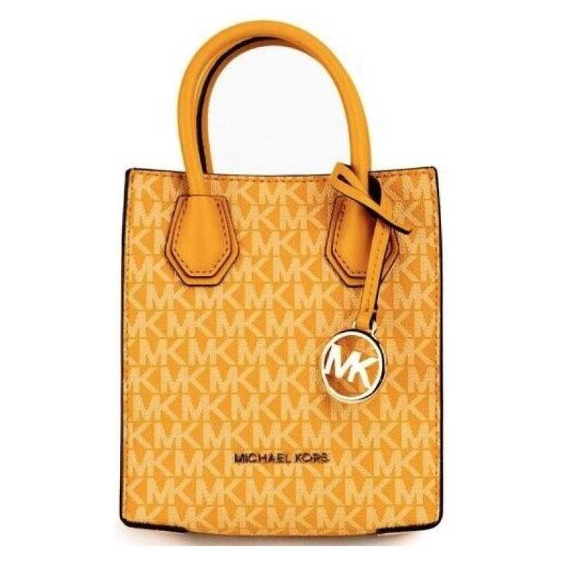 Michael Kors Mercer XS Honeycomb Gold Signature PVC North South Shopper Crossbody Bag, theFeinheit