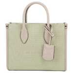 Michael Kors Mirella Small Powder Blush Canvas Shopper Crossbody Handbag Purse 5