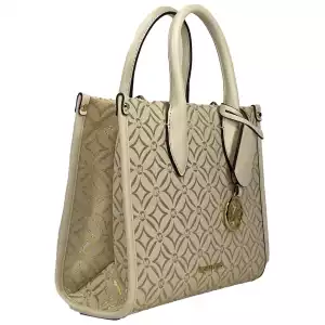 Michael Kors Mirella Small Top Zip Crossbody Tote Bag Creme 2
