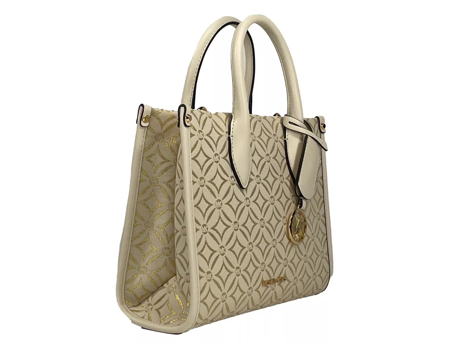 Michael Kors Mirella Small Top Zip Crossbody Tote Bag Creme 2
