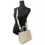 Michael Kors Mirella Small Top Zip Crossbody Tote Bag Creme 3