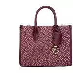 Michael Kors Mirella Small Top Zip Crossbody Tote Bag Oxblood