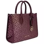 Michael Kors Mirella Small Top Zip Crossbody Tote Bag Oxblood 2