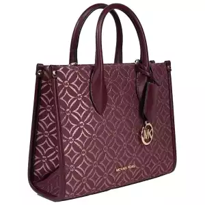 Michael Kors Mirella Small Top Zip Crossbody Tote Bag Oxblood 2