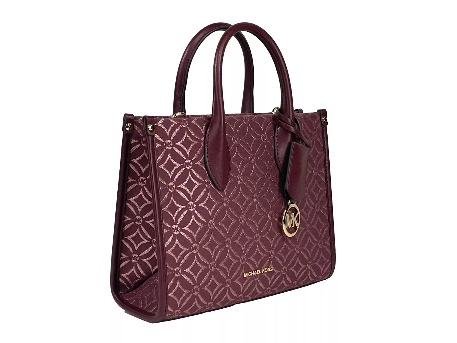 Michael Kors Mirella Small Top Zip Crossbody Tote Bag Oxblood 2