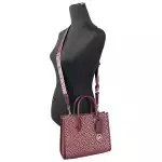 Michael Kors Mirella Small Top Zip Crossbody Tote Bag Oxblood 3