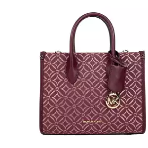 Michael Kors Mirella Small Top Zip Crossbody Tote Bag Oxblood