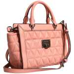 Michael Kors Peach Quilted Leather Logo Crossbody Vivianne Messenger Bag 3