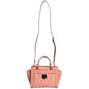 Michael Kors Peach Quilted Leather Logo Crossbody Vivianne Messenger Bag