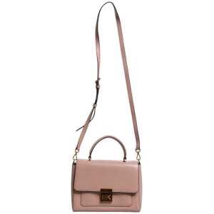 Michael Kors Pink Leather Logo Plaque Crossbody Mindy Satchel Bag 2