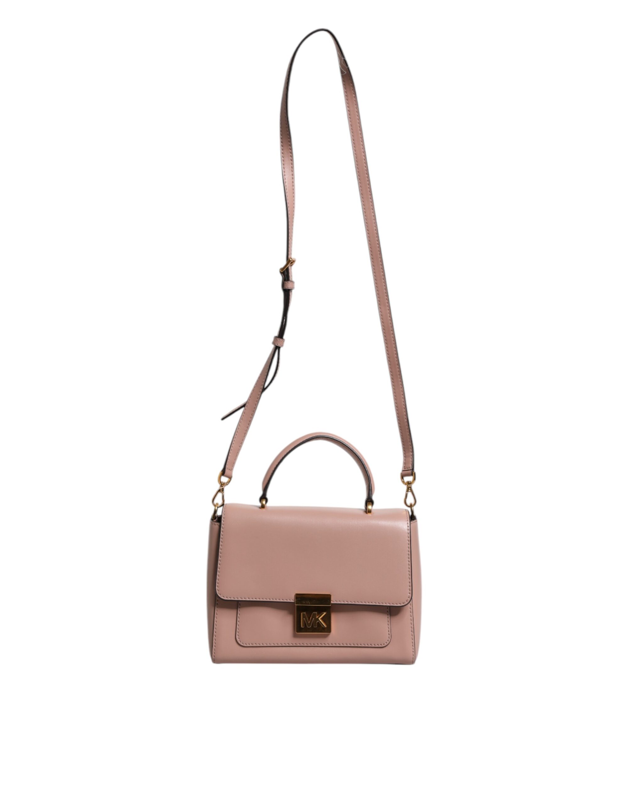Michael Kors Pink Leather Logo Plaque Crossbody Mindy Satchel Bag 2