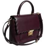 Michael Kors Purple Leather Logo Plaque Crossbody Mindy Satchel Bag 3