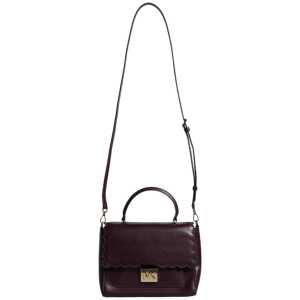 Michael Kors Purple Leather Logo Plaque Crossbody Mindy Satchel Bag