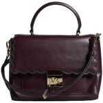 Michael Kors Purple Leather Logo Plaque Crossbody Mindy Satchel Bag 8