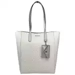 Michael Kors Vincent With Card Case Large Tote Purse Bag Silver