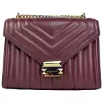 Michael Kors Whitney Medium Chain Shoulder Flap Crossbody Oxblood