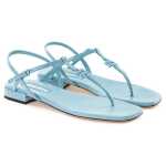 Miu Miu Blue Patent Leather Flip Flop Sandal