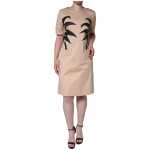 Moschino Beige Cotton Short Sleeve Knee Length Dress