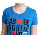 Moschino Chic Alphabet Cotton Tee In Blue 3
