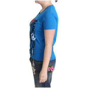 Moschino Chic Alphabet Cotton Tee In Blue