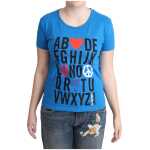 Moschino Chic Alphabet Cotton Tee In Blue 4