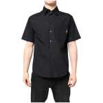 Msgm Black Printed Short Sleeves Collared Men Casual Shirt