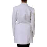 Msgm White Polyester Long Sleeves Ruffled Wrap Jacket 3
